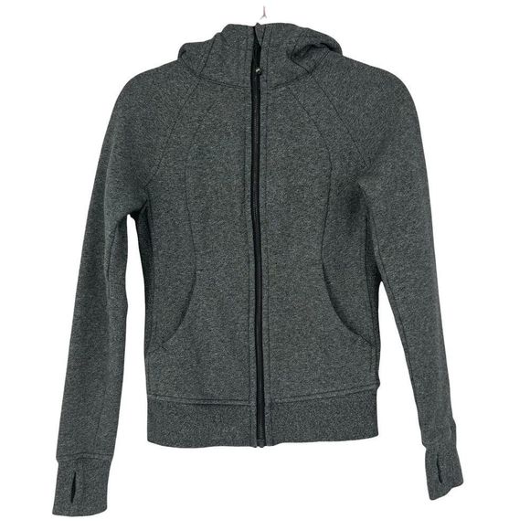 Lululemon Scuba Full-Zip Hoodie in Heathered Speckled Black Size 2 - Picture 5 of 15